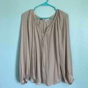 JENNIFER LOPEZ Tie-Up Long Sleeve Blouse