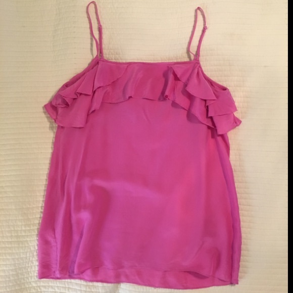Halogen Pink Ruffled Silk Tank - Picture 3 of 7