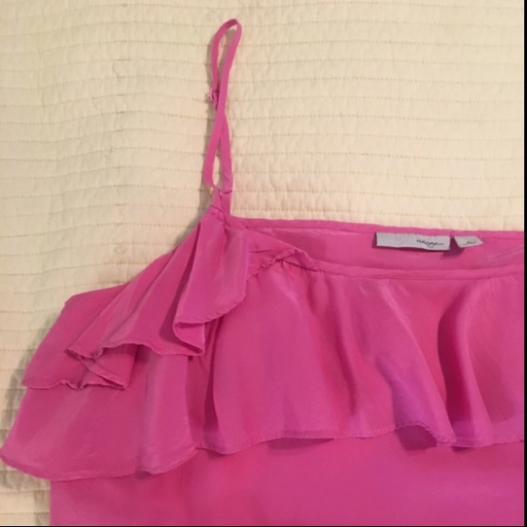 Halogen Pink Ruffled Silk Tank - Picture 4 of 7