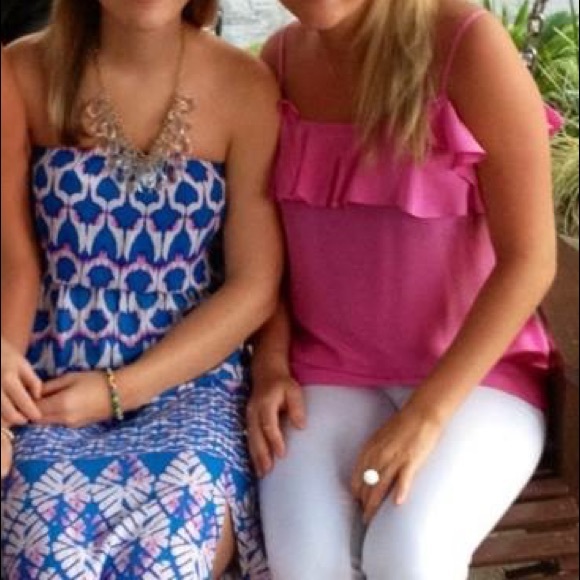 Halogen Pink Ruffled Silk Tank - Picture 7 of 7