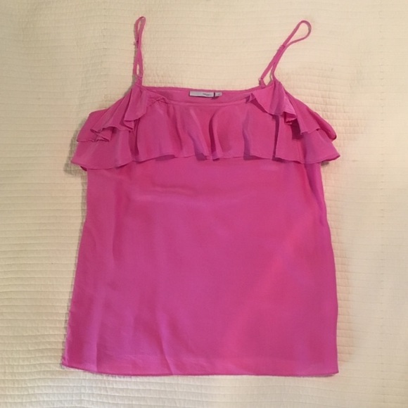 Halogen Pink Ruffled Silk Tank - Picture 2 of 7