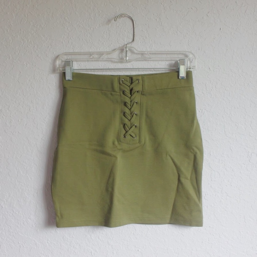 Army Green Bodycon Skirt - Picture 1 of 2