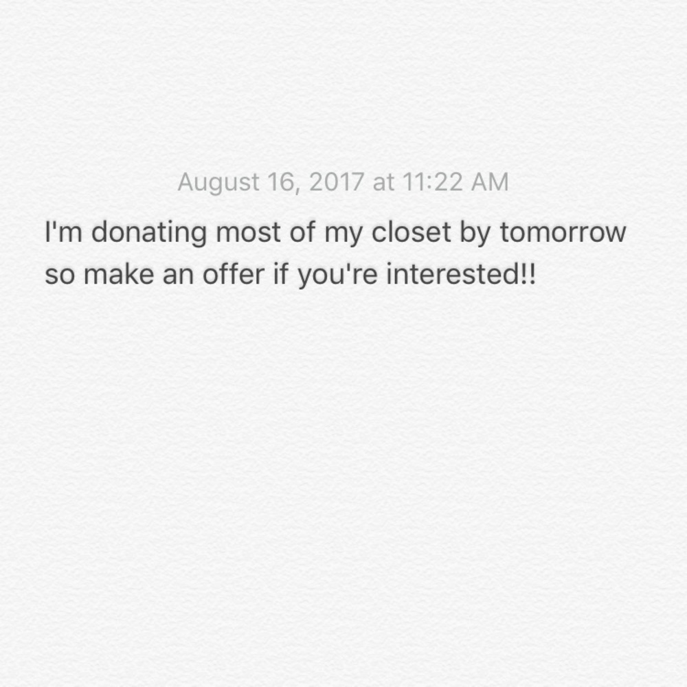 DONATING CLOSET SOON!!