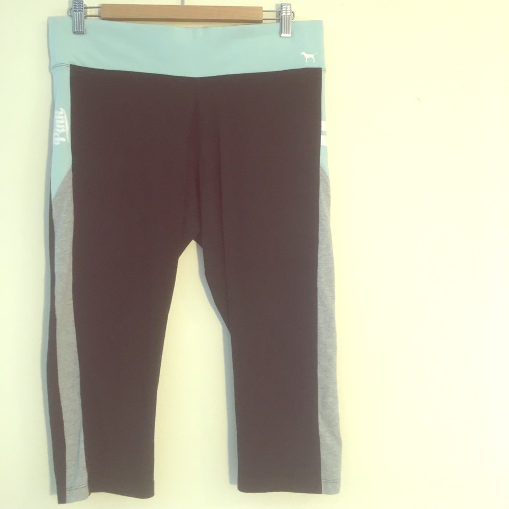 PINK 3/4 length black w/ mint yoga pants!