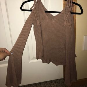 Pacsun cold shoulder crop sweater