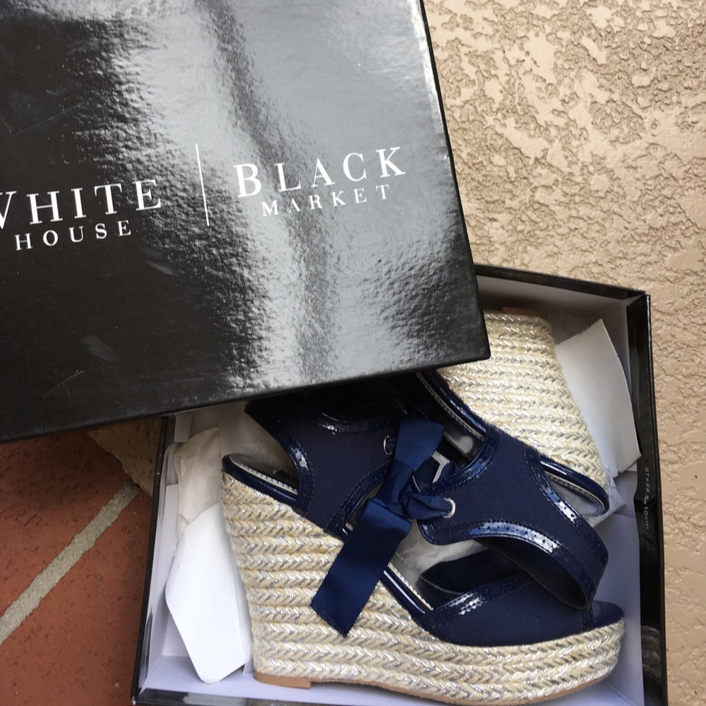 Blue White House Black Market wedges