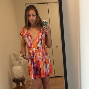 Forever 21 Vibrant Pink Print Wrap Dress