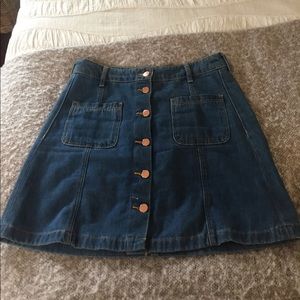 Button up jean skirt