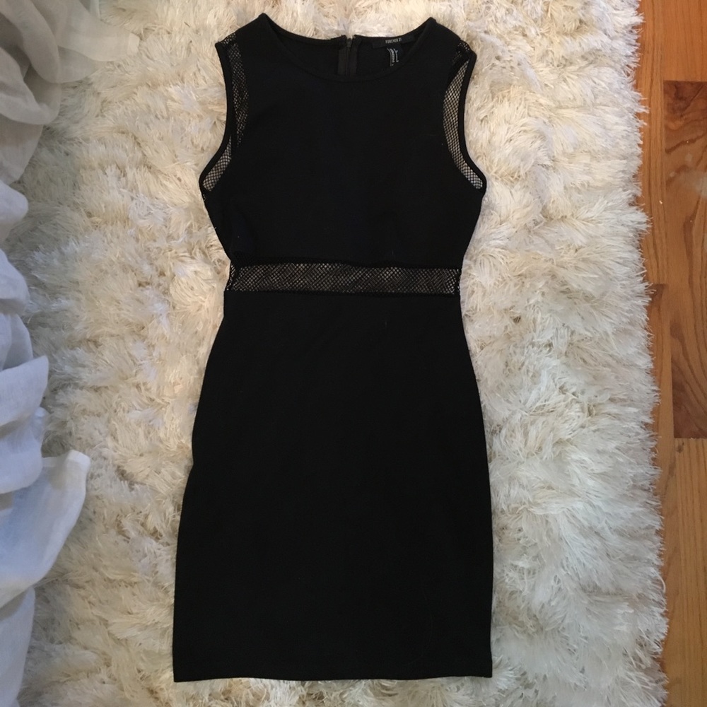 little black dress with mesh waist line!