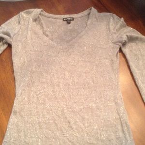 Express long sleeve silver blouse