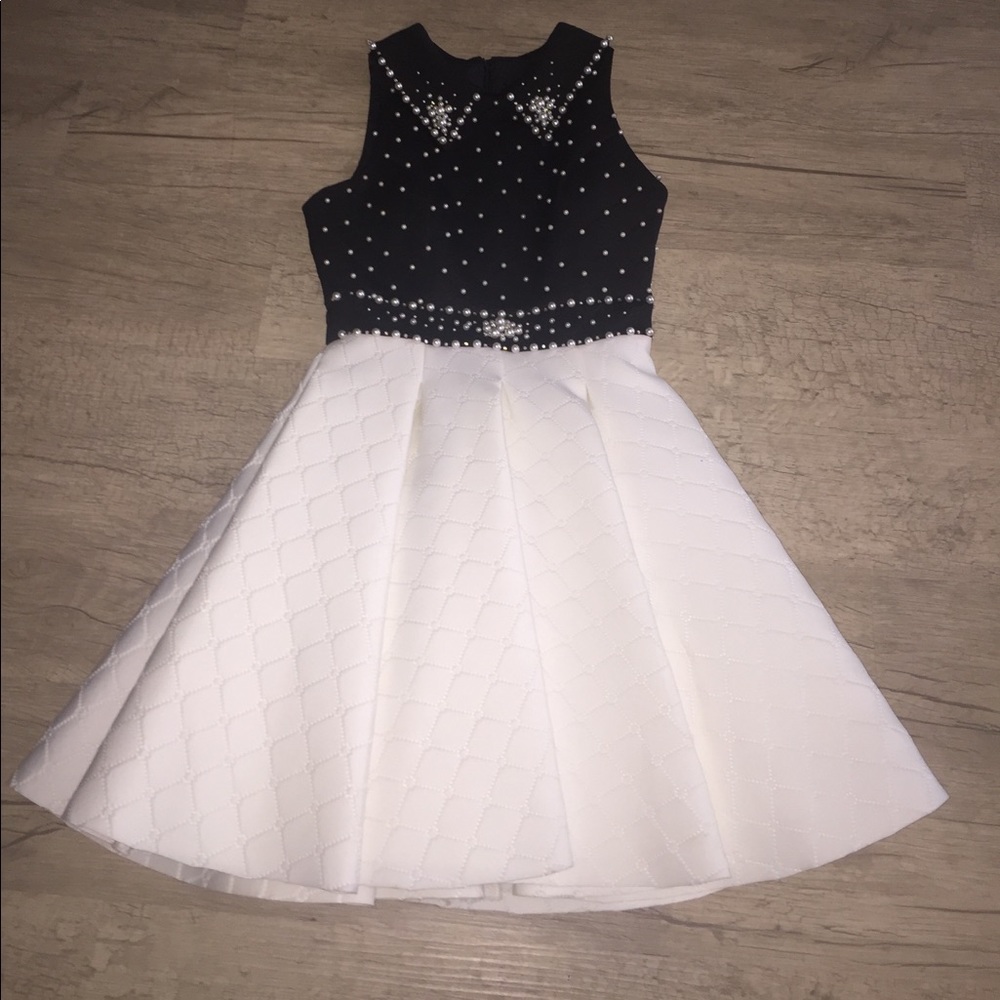 Mac Duggal Black and White/Ivory Cocktail Dress