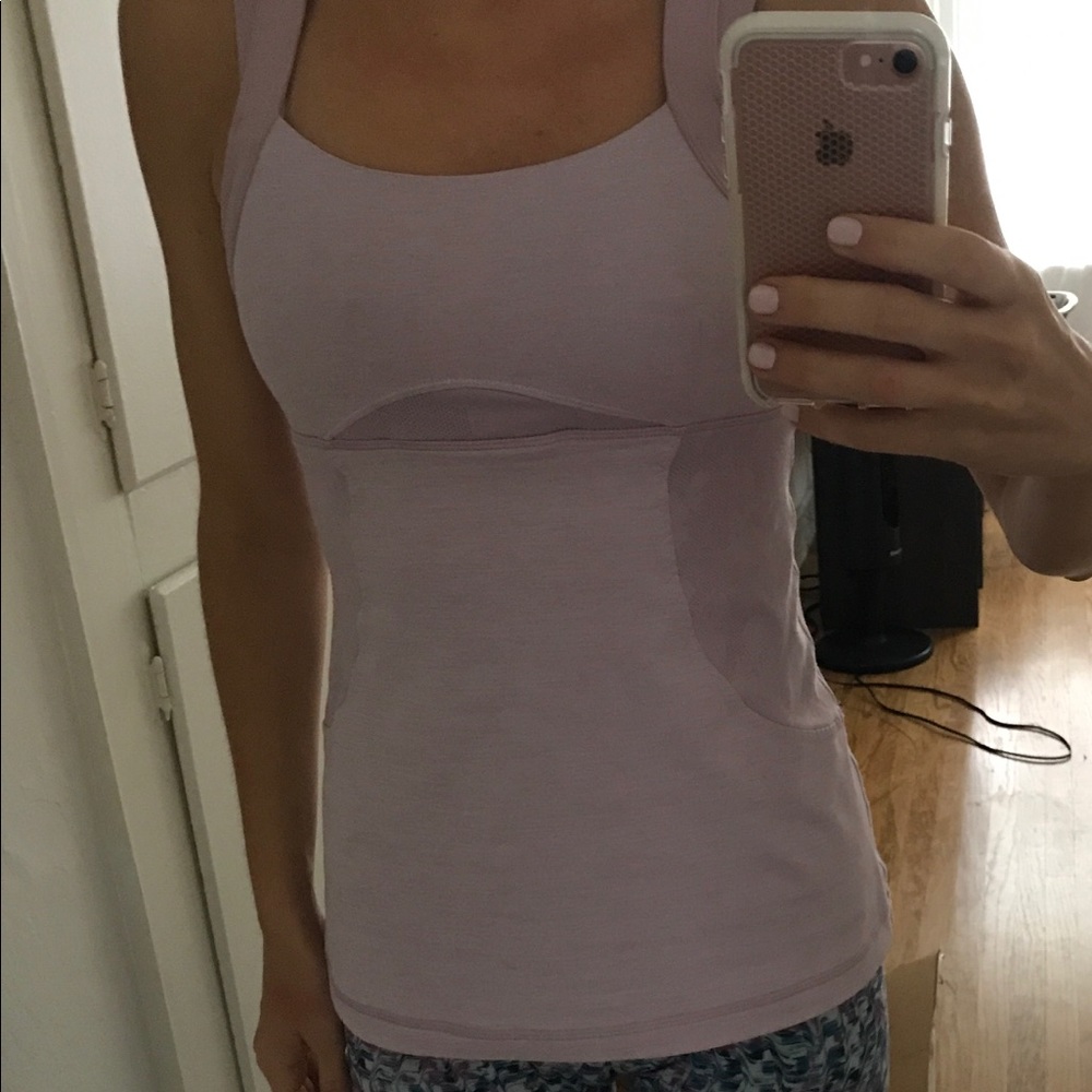 Lululemon lilac cross cross workout tank, size 6