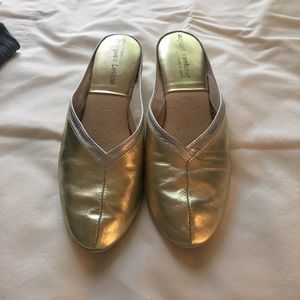 Gorgeous gold house slippers