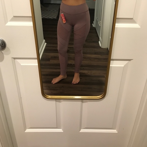 NEW Mauve Purple Moto Motorcycle Style Leggings - Picture 7 of 8