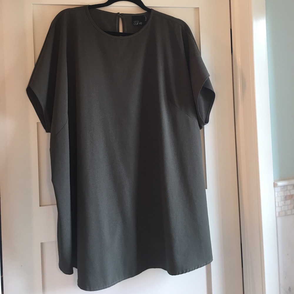 Asymmetrical, olive green top