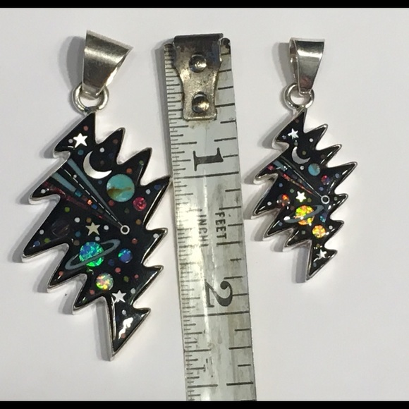 ✨Handmade silver & gemstone 13 point pendant - Picture 2 of 5