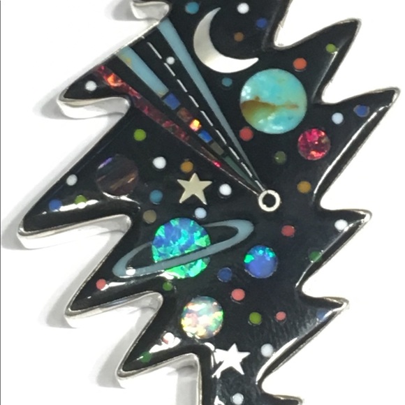 ✨Handmade silver & gemstone 13 point pendant - Picture 3 of 5