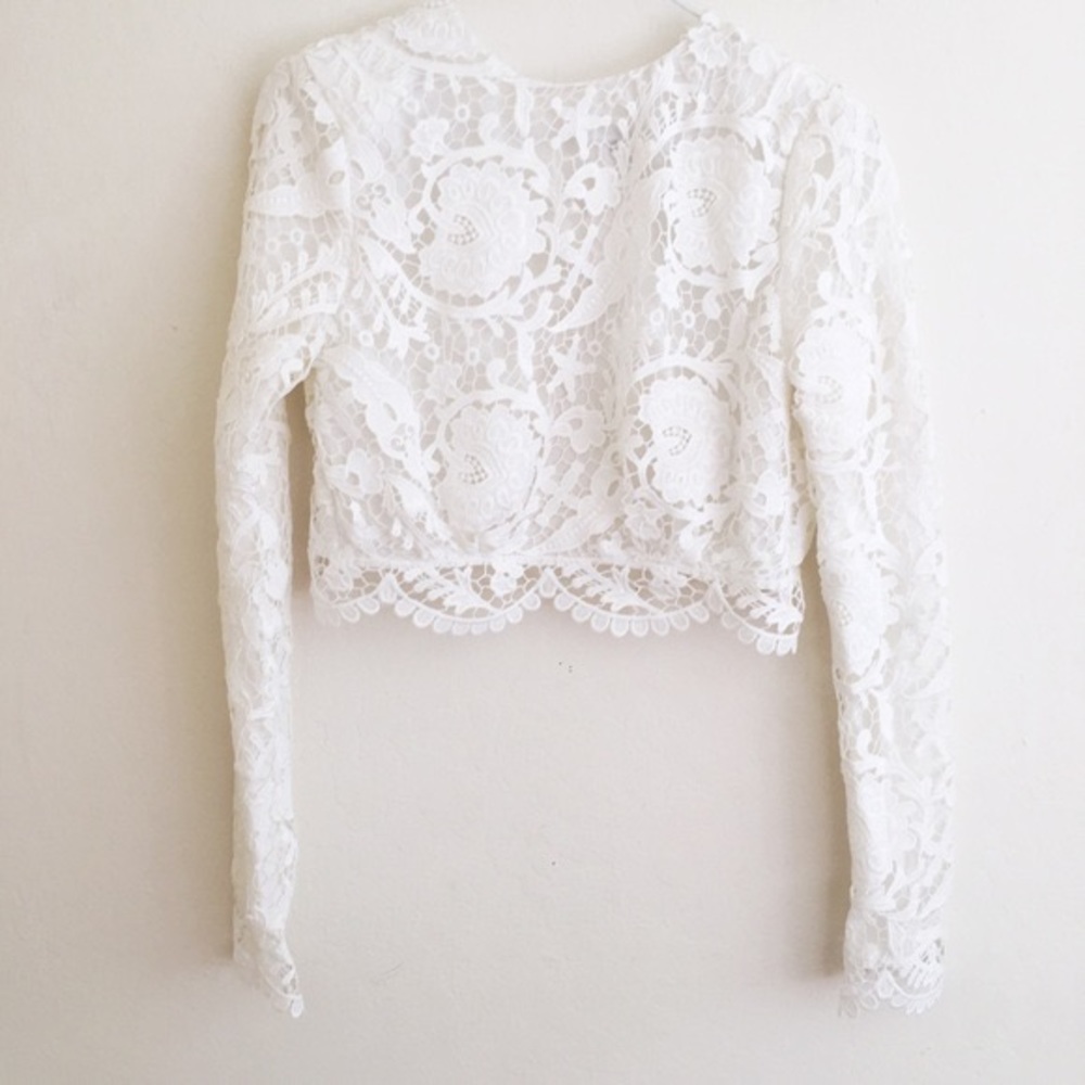 Stone Cold Fox White Lace Crop Top