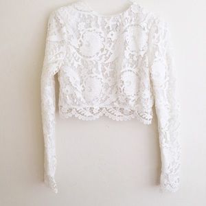 Stone Cold Fox White Lace Crop Top