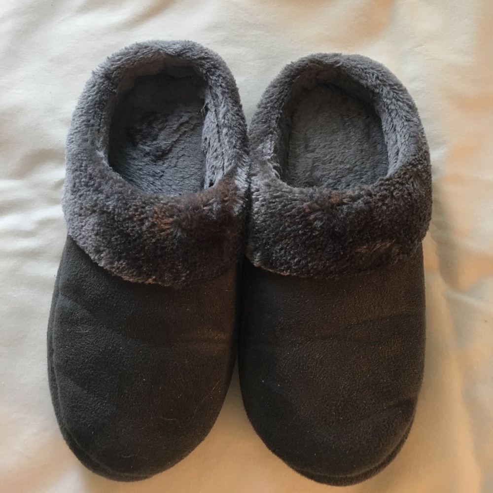 Gray slippers