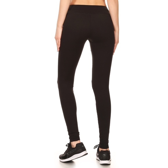 LAST LARGE! Black Comfy Moto Style Leggings - Picture 7 of 8