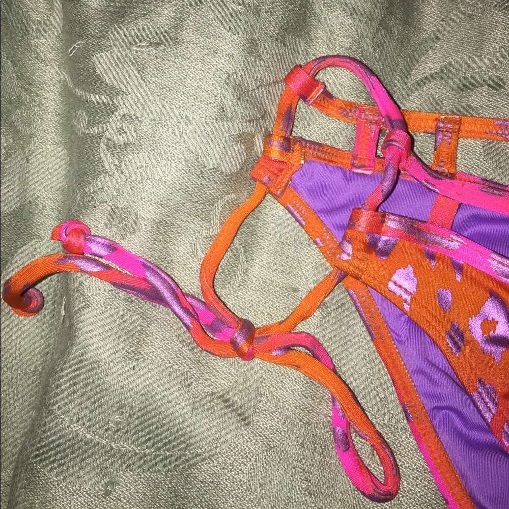 Vs String Bikini W Purple Metallic Leopard Print - image 2
