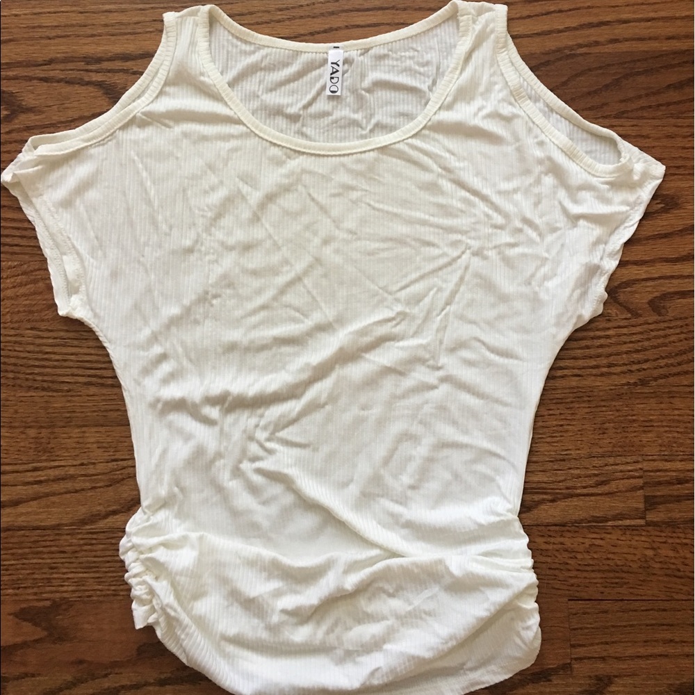 Small Ivory Cold Shoulder Top