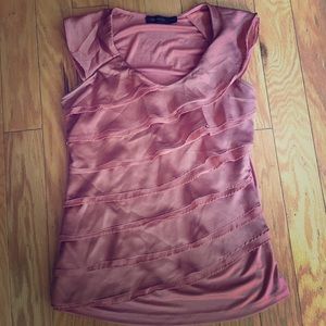Sleeveless Rose Ruffle Shirt The Limited XS