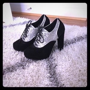UO Sparkle Lace Up Heels