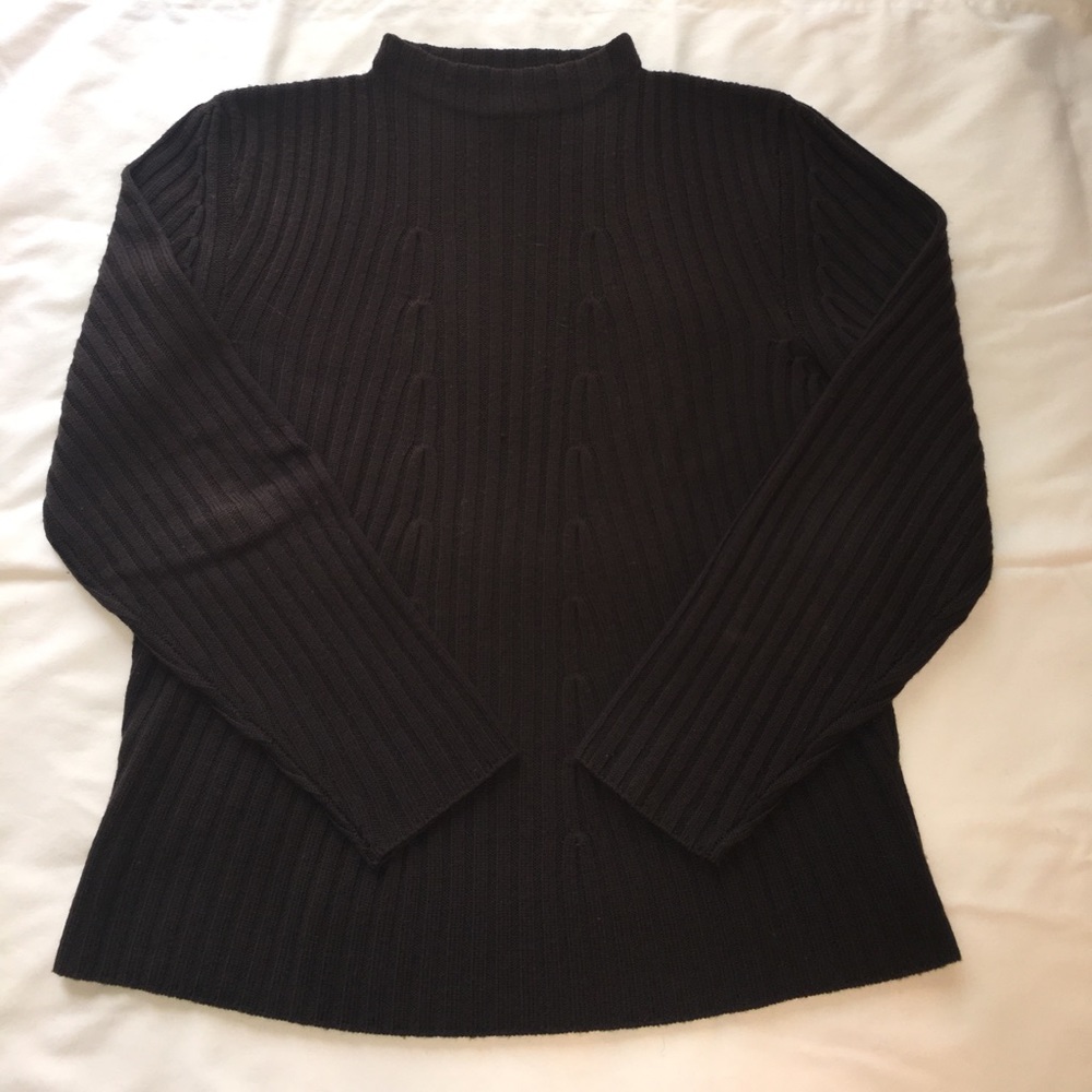 Mock neck chocolate brown sweater