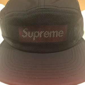 Supreme Front Panel Mesh Camp Cap-Navy