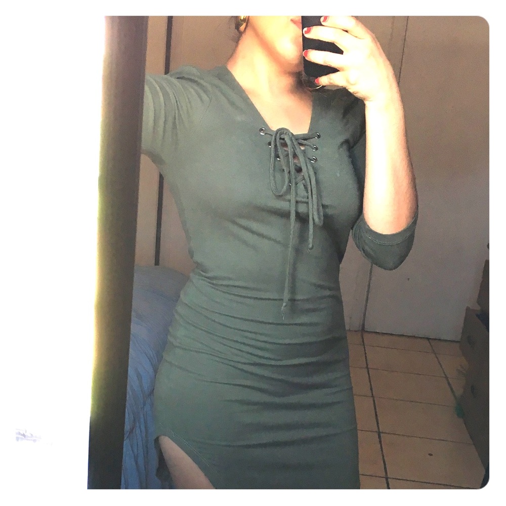 Olive green dress