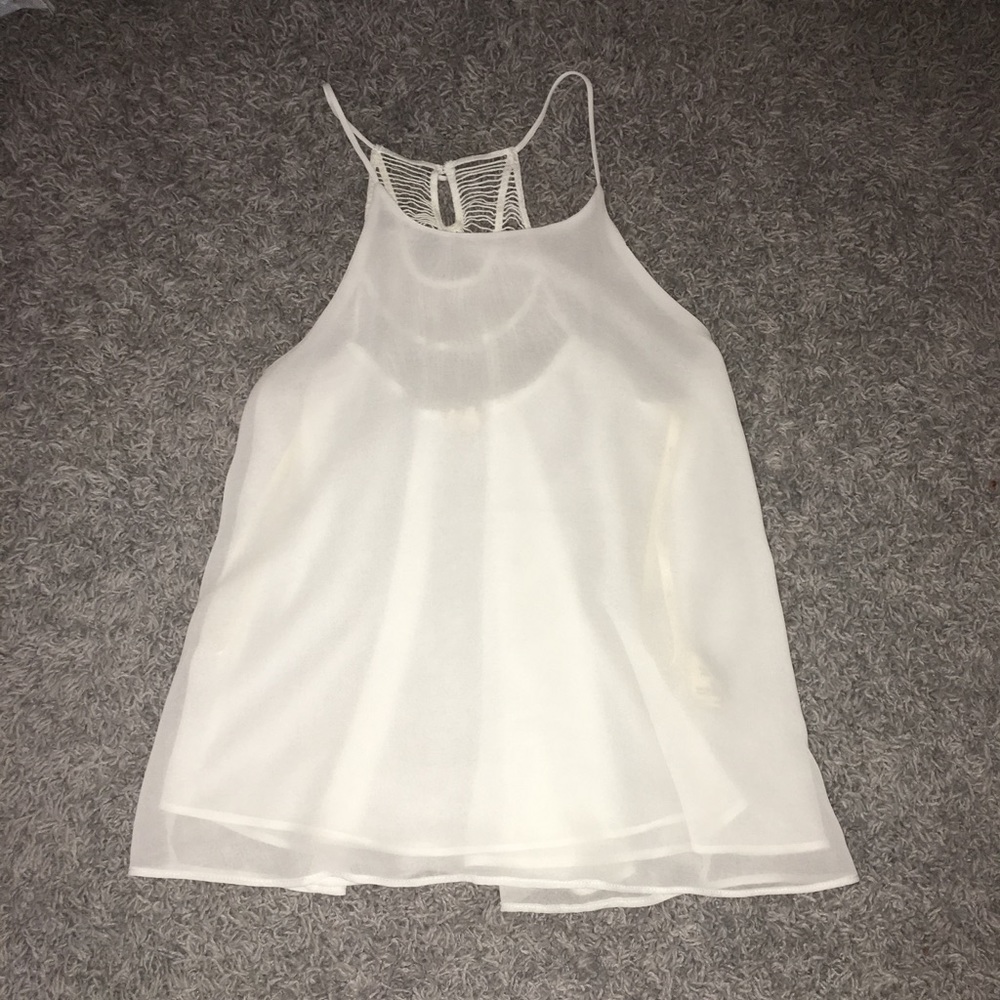 Marshalls - Chiffon Tank Top with Lace Detail