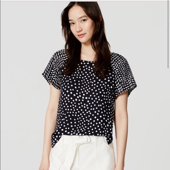 LOFT Tops - LOFT dot and dash print blouse