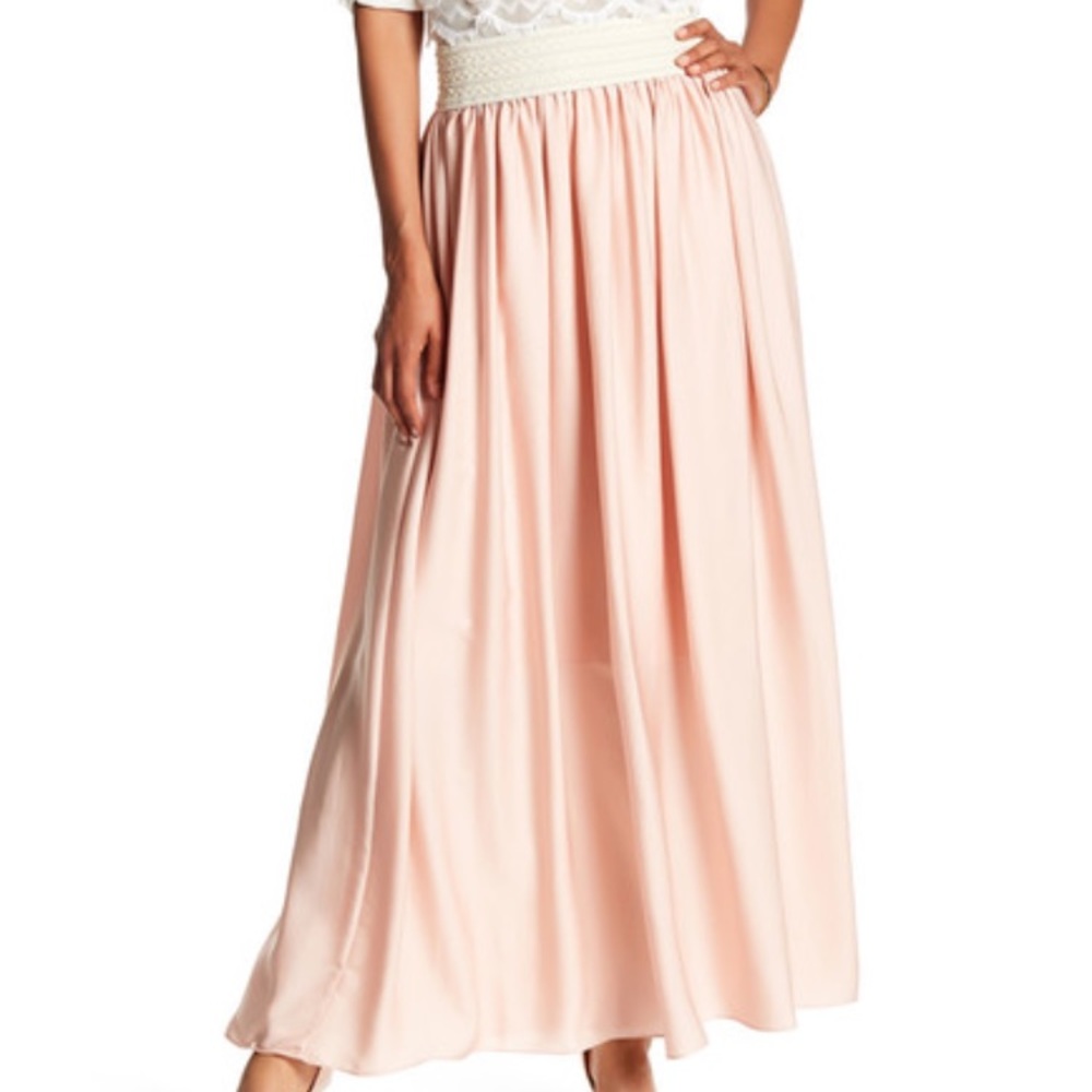 NWT T TAHARI FARRAH SKIRT PINK TINT SIZE XL