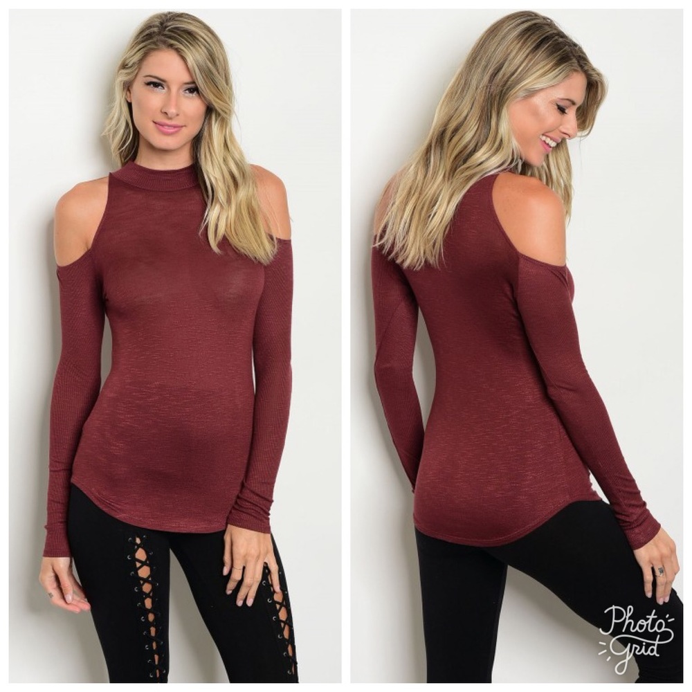 Bronze Cold Shoulder Top