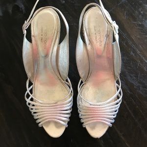 Silver Sergio Rossi Sling Back, size 37.5