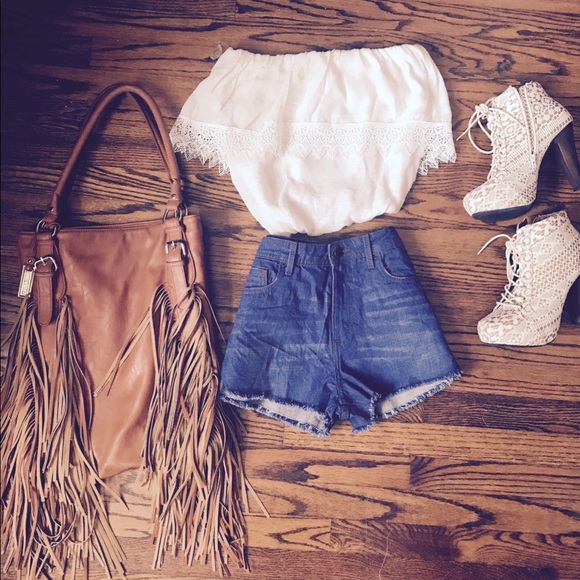 Linen Bohemian Style Crop Top - Picture 1 of 2