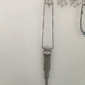 Silver embellished collar necklace