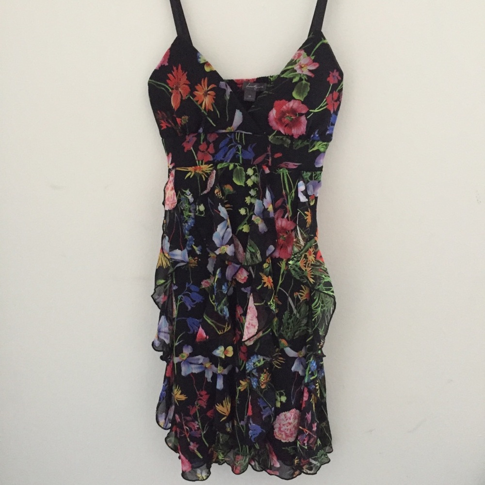 Flirty Deep V Push-Up Floral Dress