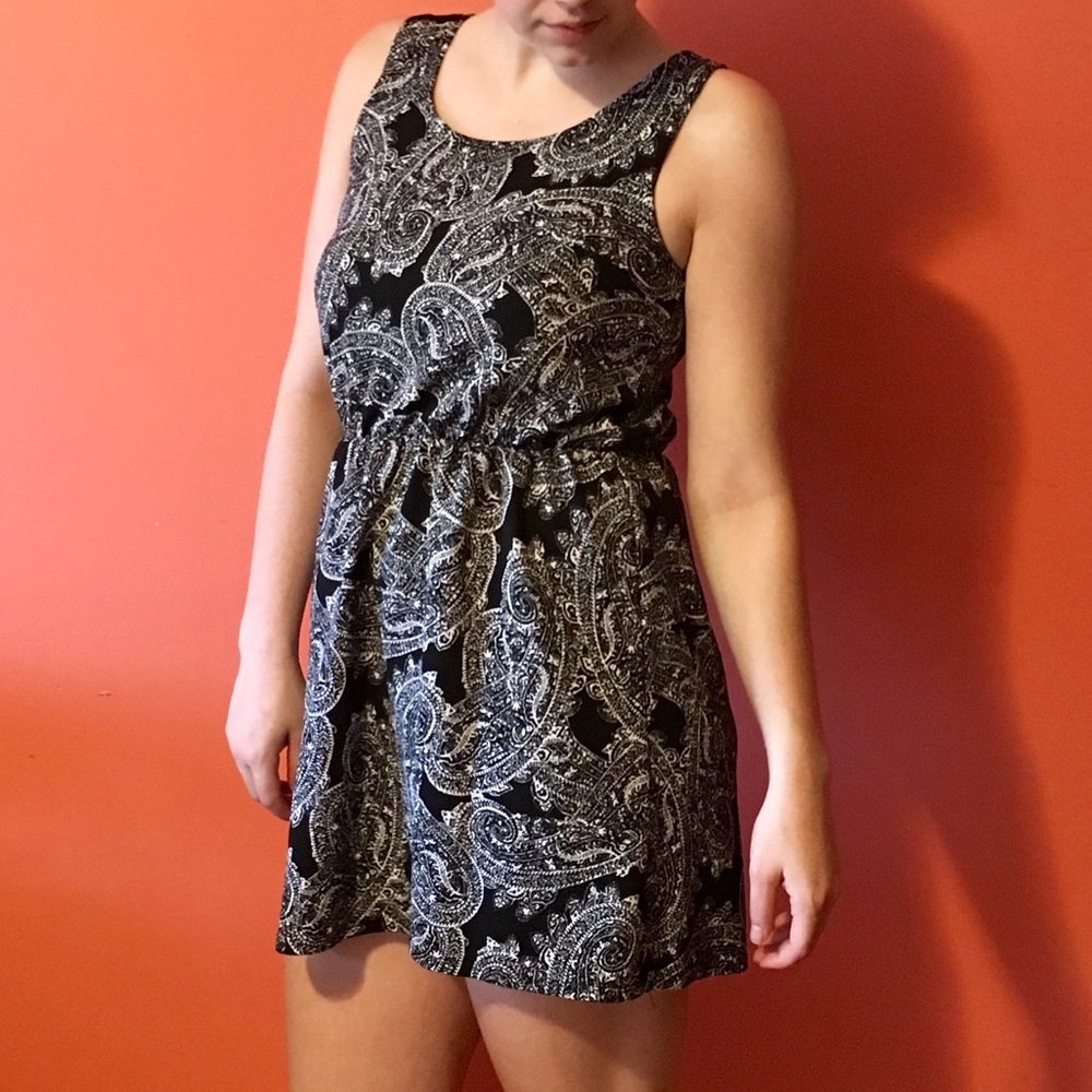 Paisley dress with elastic waistband