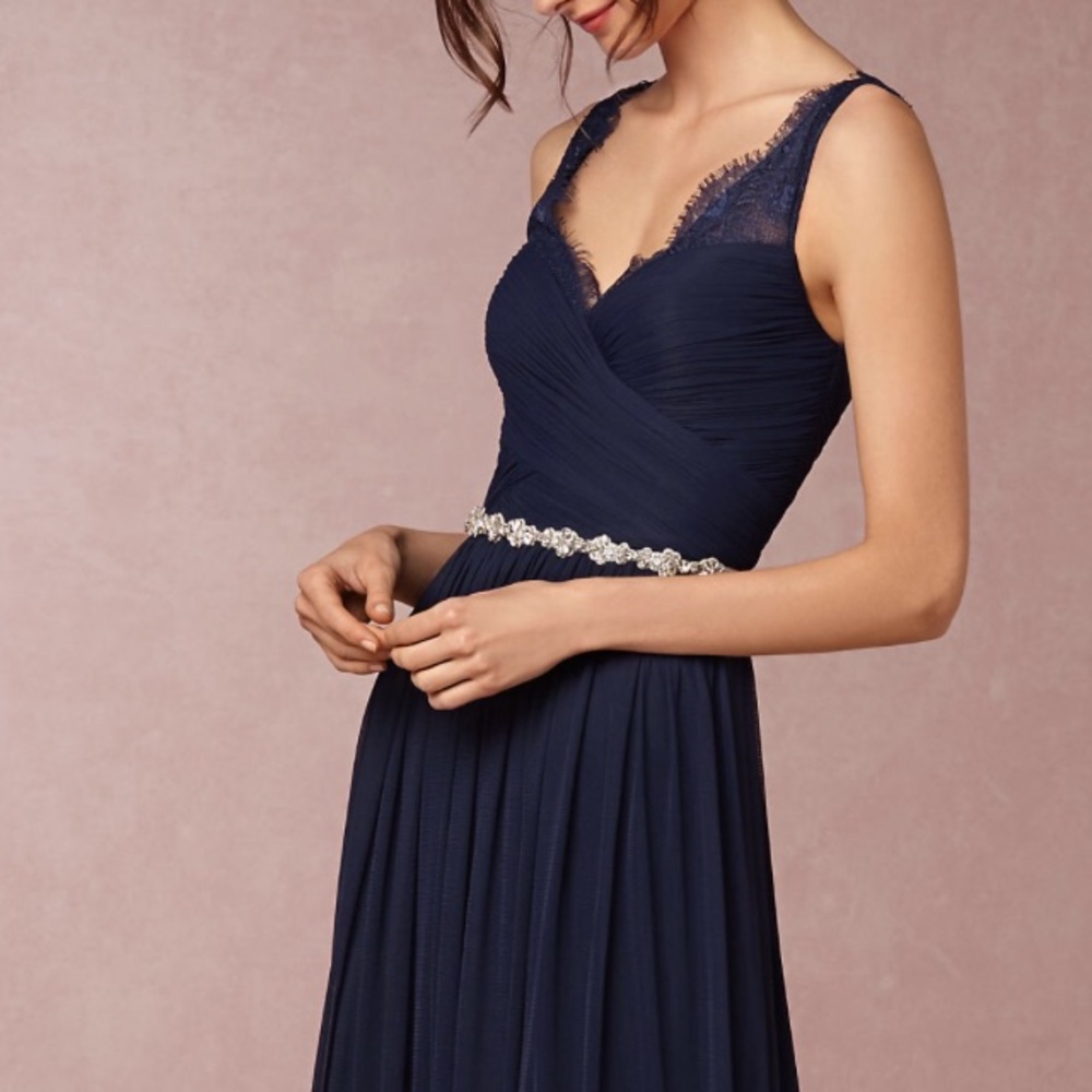 Hitherto fleur dress in navy BHLDN