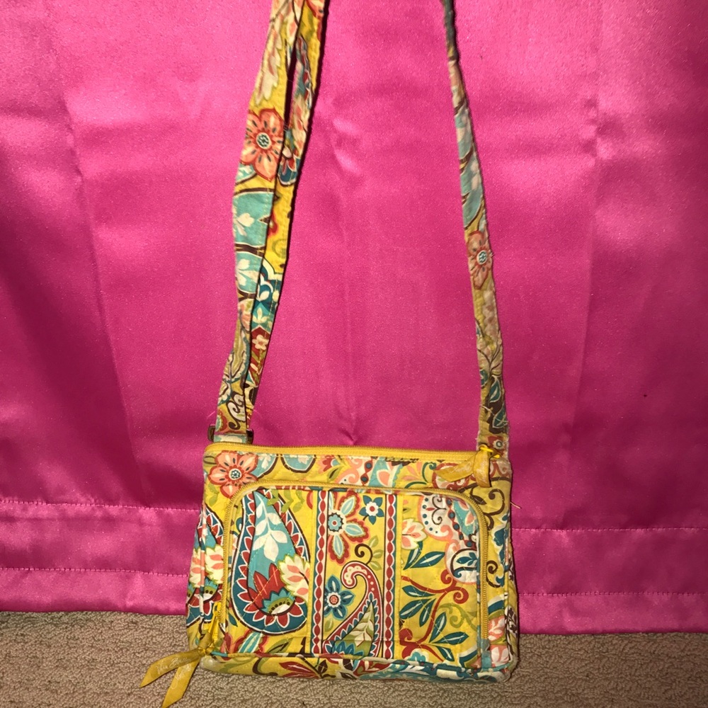Vera Bradley Small Yellow Print Crossbody
