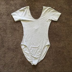 American Apparel Gray Spandex Jersey Leotard XL