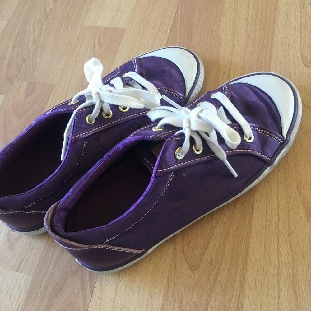 Purple coach shoes