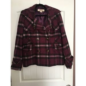 Hydraulic Plaid Wool Jacket Size XL