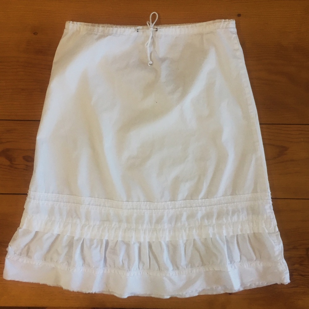 J CREW Women's Medium White Cotton Tiered Skirt