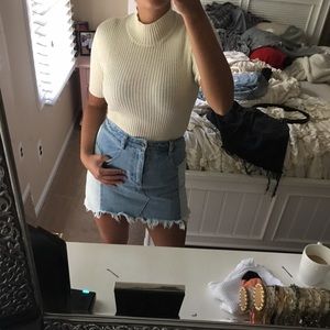 Cream short sleeve sweater