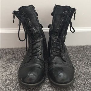 Black combat boots