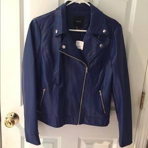 Blue Leather Jacket, NEVER WORN
